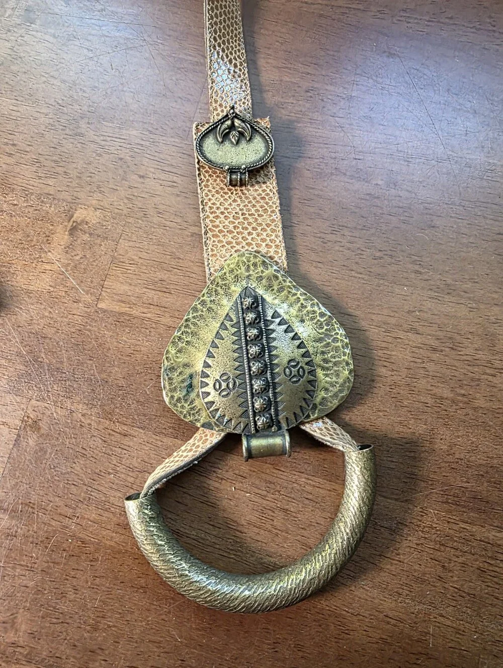 Vintage Omega 80s 90s Metallic Snake Heart Statement Belt